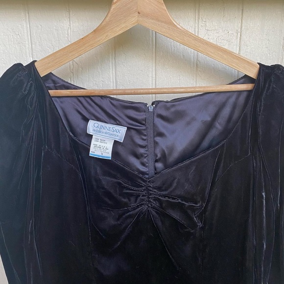 Vintage 1980's Gunne Saxe Jessica McClintock Black Dress - Picture 4 of 5
